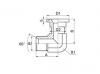 1BFS9 90° 英管外螺紋 60°內錐 /SAE法蘭6000PSI